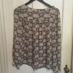 LOFT Black and Blush Blouse